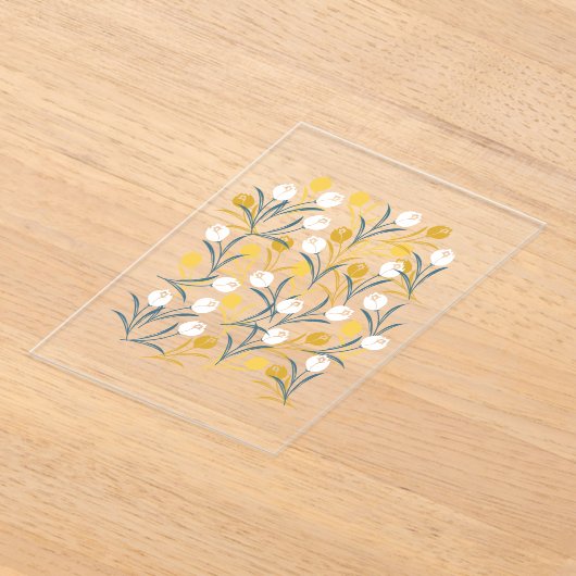 Elegant tulp bloemenpatroon acryl uitnodigingen (Laagn)