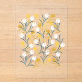 Elegant tulp bloemenpatroon acryl uitnodigingen (Voorkant)