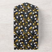 Elegant tulp bloemenpatroon all in one uitnodiging (Buitenkant)