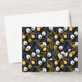 Elegant tulp bloemenpatroon all in one uitnodiging (Achterkant)