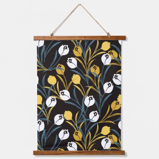 Elegant tulp bloemenpatroon hangend wandkleed (Voorkant)