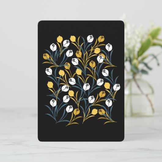 Elegant tulp bloemenpatroon kaart (Staand voorkant)