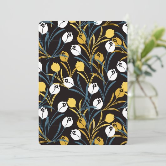 Elegant tulp bloemenpatroon kaart (Staand voorkant)