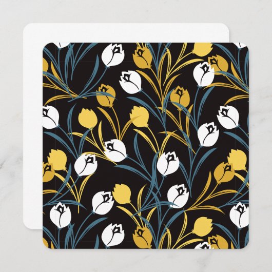 Elegant tulp bloemenpatroon kaart (Voorkant / Achterkant)