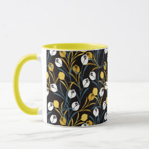 Elegant tulp bloemenpatroon mok