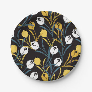 Elegant tulp bloemenpatroon papieren bordje