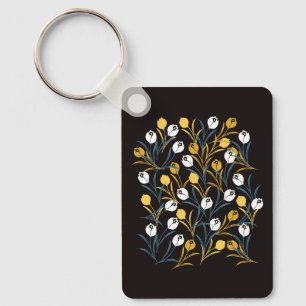 Elegant tulp bloemenpatroon sleutelhanger