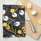 Elegant tulp bloemenpatroon theedoek (Quarter Fold)