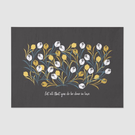 Elegant tulp bloemenpatroon tissuepapier (Voorkant)