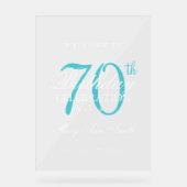 Elégant Turquoise 70e anniversaire de fête Bienven (Recto)