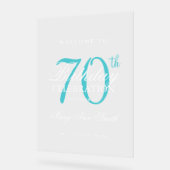 Elégant Turquoise 70e anniversaire de fête Bienven (Angle)