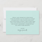 Elegant Turquoise Abstract Flower Modern Bedankkaart (Achterkant)