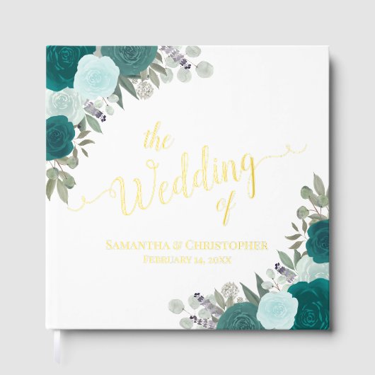 Elégant Turquoise & Aqua Boho Chic Rose Mariage à (Recto)