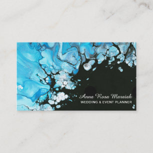*~* Elegant Turquoise Black Beauty Wedding   Visitekaartje