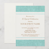 Elegant Turquoise Blauw, Stijlvol Kaart (Voorkant / Achterkant)