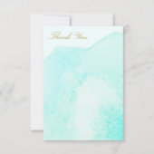 Elegant Turquoise Blauwe Aquarel Bedankt (Voorkant)