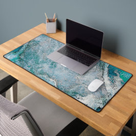 Elegant Turquoise Blauwgroen Blauw Groen Monogram  Bureaumat