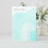 Elegant Turquoise Bleu Aquarelle Merci (Debout devant)