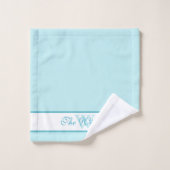 Élégant Turquoise bleu et blanc Abstrait Paisley I (Gant de toilette)