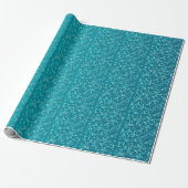Elegant Turquoise Blue Damask Design Cadeaupapier (Uitgerold)