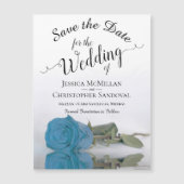 Elegant Turquoise Blue Roos Save the Date Magnet (Voorkant)