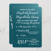 Elégant Turquoise Blue Soir Invitation (Devant / Derrière)