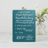 Elégant Turquoise Blue Soir Invitation (Debout devant)