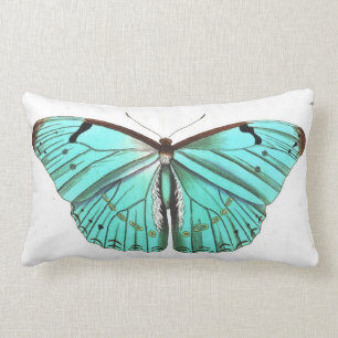 Elegant Turquoise Butterfly Pillow Kussen