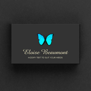 Elegant Turquoise Butterfly Visitekaartje