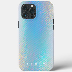 Elegant turquoise en goud holografisch iPhone 13 pro max hoesje