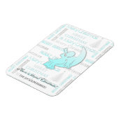 Elegant Turquoise en Silver KerstTypografie Magneet (Linkerzijde)
