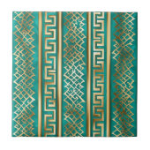 Elégant Turquoise et Gold Key Motif Carreau (Devant)