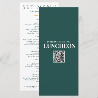 Elegant Turquoise Evenementen Menu Logo Zakelijke