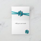 Elegant Turquoise Flower Design Bedankkaart (Binnen)