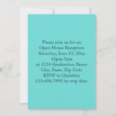 Elegant Turquoise Foto Afstuderen Aankondiging (Achterkant)