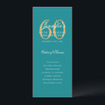 Elégant Turquoise Gold 60th Birthday Programme Men<br><div class="desc">Design élégant "Programme de fête d'anniversaire" avec une typographie de script sophistiquée avec du texte personnalisé.</div>