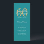 Elégant Turquoise Gold 60th Birthday Programme Men<br><div class="desc">Design élégant "Programme de fête d'anniversaire" avec une typographie de script sophistiquée avec du texte personnalisé.</div>