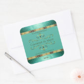 Elégant Turquoise Gold Produit Étiquettes Parties  (Enveloppe)