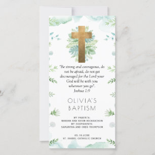 Elegant Turquoise, groen doop Bladwijzer gunst Bedankkaart