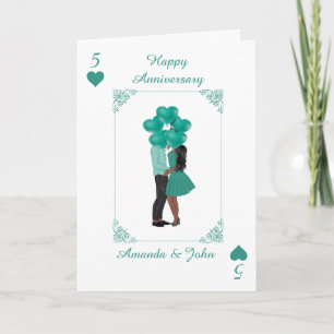 Elegant Turquoise Happy Jubileum Custom Kaart