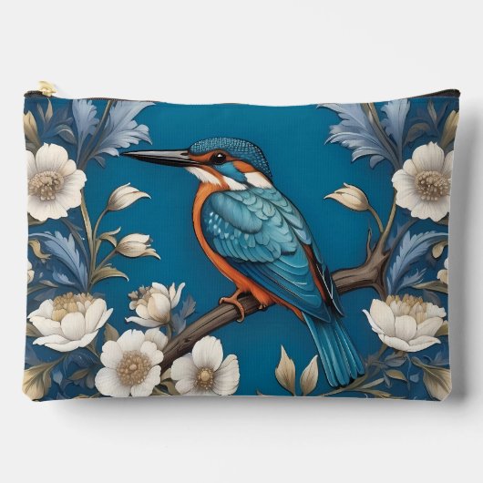 Elegant Turquoise Kingfisher Bird Floral Etui (Voorkant)
