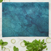 Elegant Turquoise Mandala Waterverf Patroon Theedoek