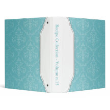 Elégant Turquoise moderne Damask Classeur personna