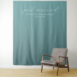 Elegant Turquoise Net Getrouwd Wandkleed