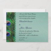 elegant turquoise peace peace ock bruiloft kaart (Achterkant)