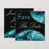 Elegant Turquoise Roos Wedding Save the Date (Voorkant / Achterkant)
