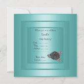 ÉLÉGANT TURQUOISE ROSEBUD ANNIVERSAIRE INVITATION (Dos)