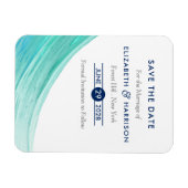 Elegant Turquoise snijdt strand sparen de Datum Magneet (Horizontaal)