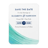 Elegant Turquoise snijdt strand sparen de Datum Magneet (Verticaal)