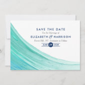 Elegant Turquoise snijdt strand sparen de Datum Save The Date (Voorkant)